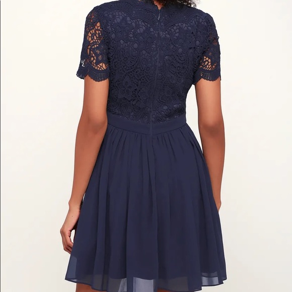 NWT Lulu's Angel In Disguise Navy Blue Mini Dress - Picture 2 of 7